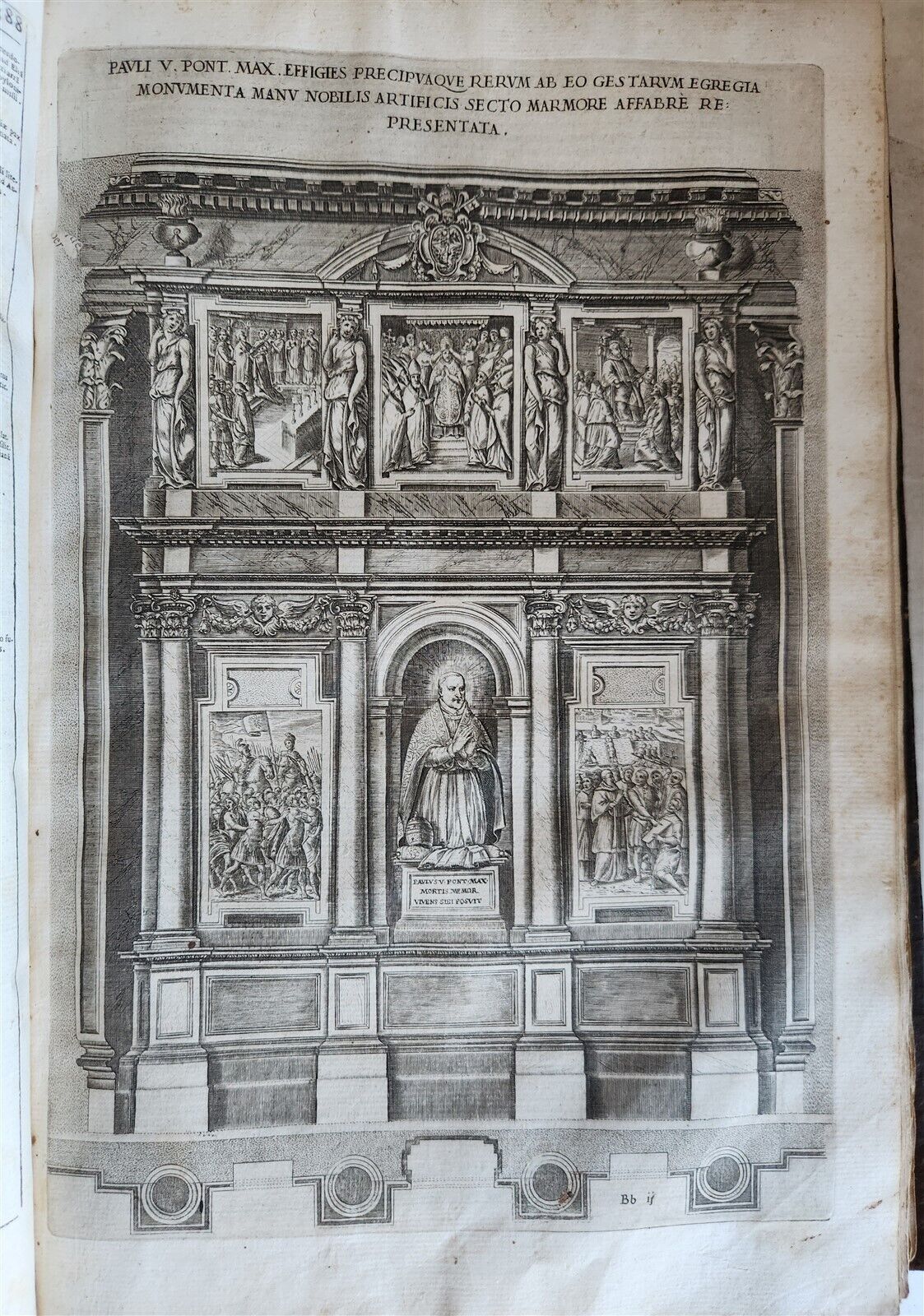 1677 LIVES of ROMAN POPES 4 FOLIO VOLUMES FULLY ILLUSTRATED antique in LATIN