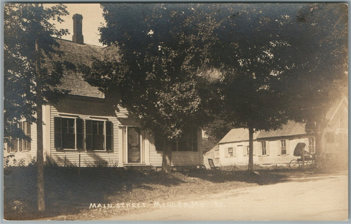 MERCER ME MAIN STREET ANTIQUE REAL PHOTO POSTCARD RPPC