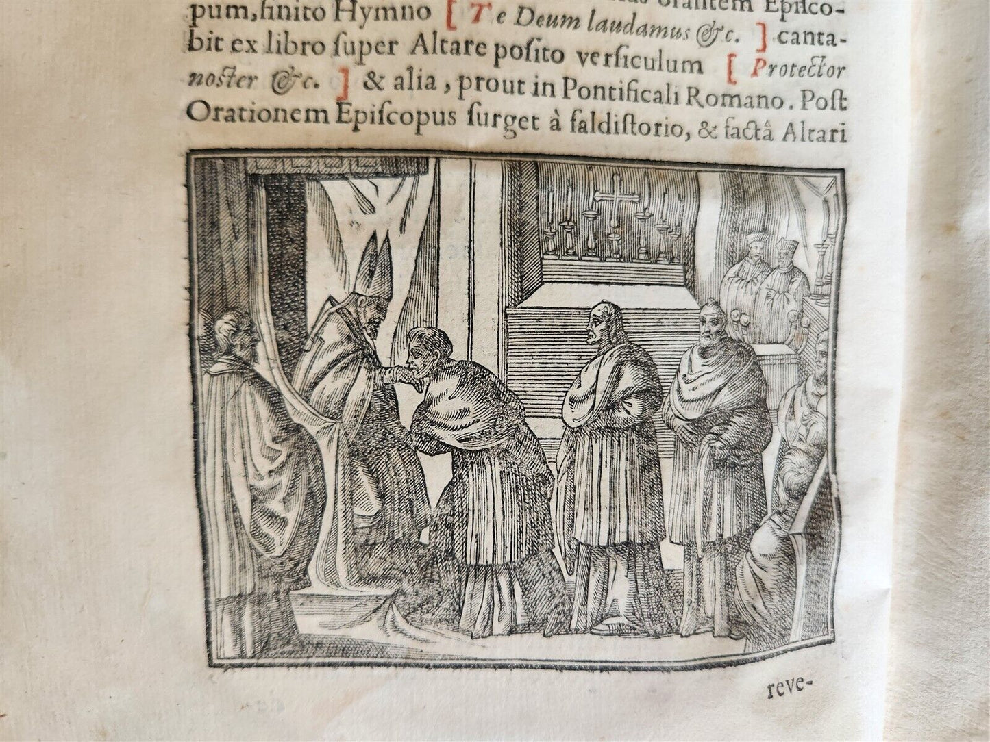 1713 CEREMONIALE EPISCOPORUM antique ILLUSTRATED VELLUM BINDING