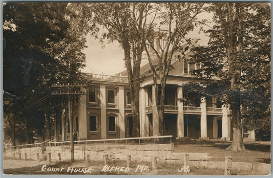 ALFRED ME COURT HOUSE ANTIQUE REAL PHOTO POSTCARD RPPC