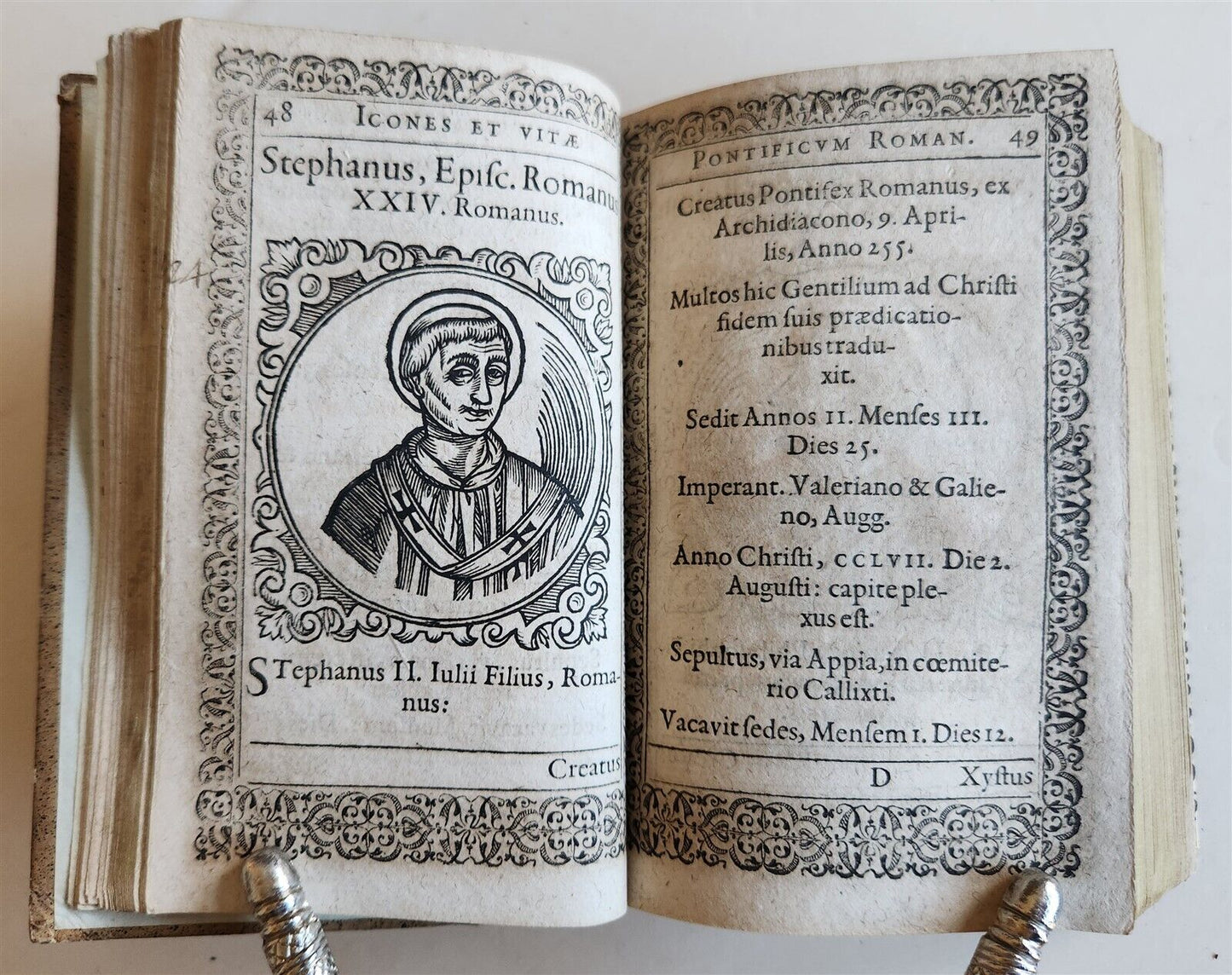 1602 ICONES & VITAE PAPARUM antique 300 WOODCUT ILLUSTRATIONS of POPES