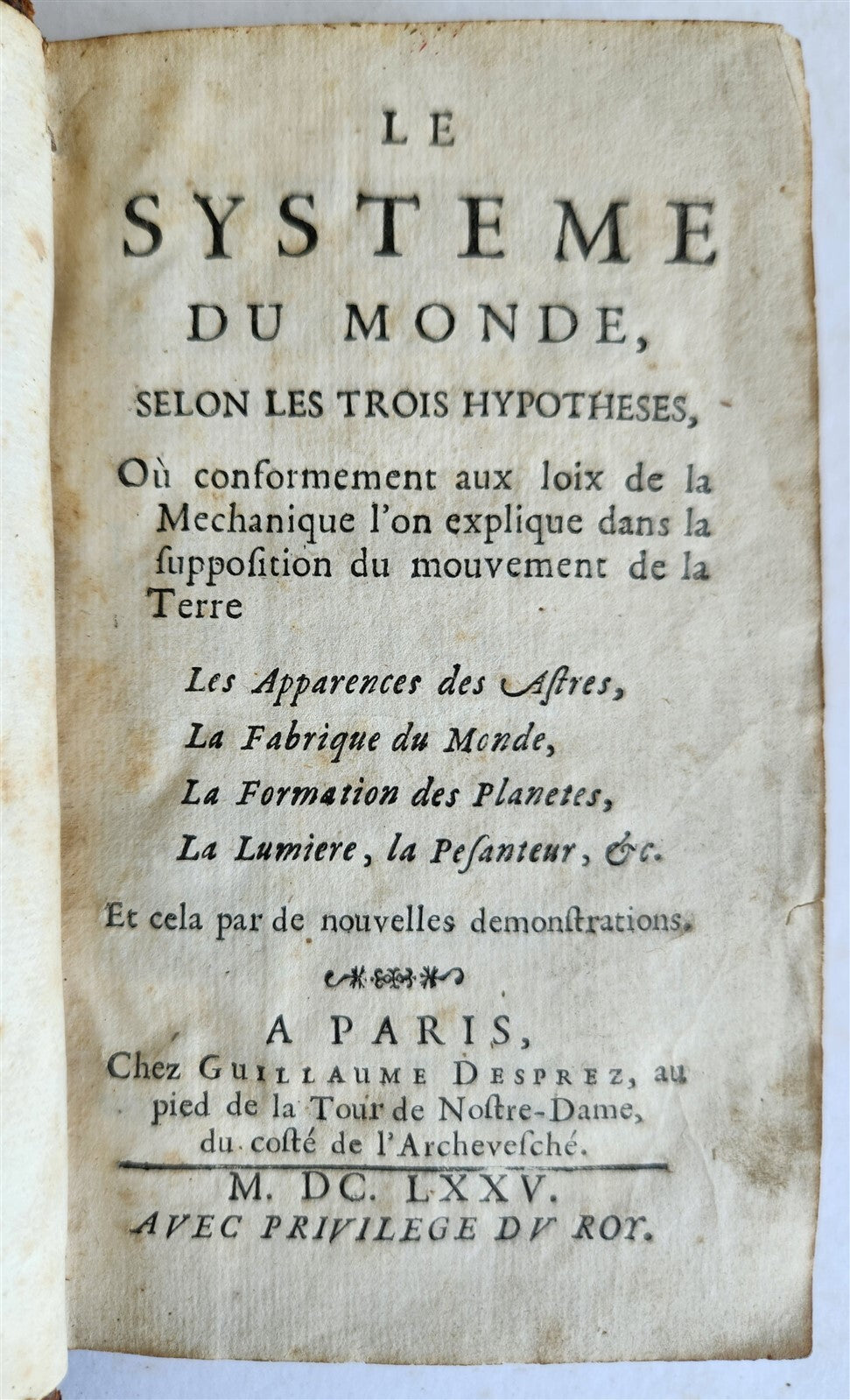 1675 SYSTEM of the WORLD ILLUSTRATED antique cosmologies of Ptolemy & Copernicus