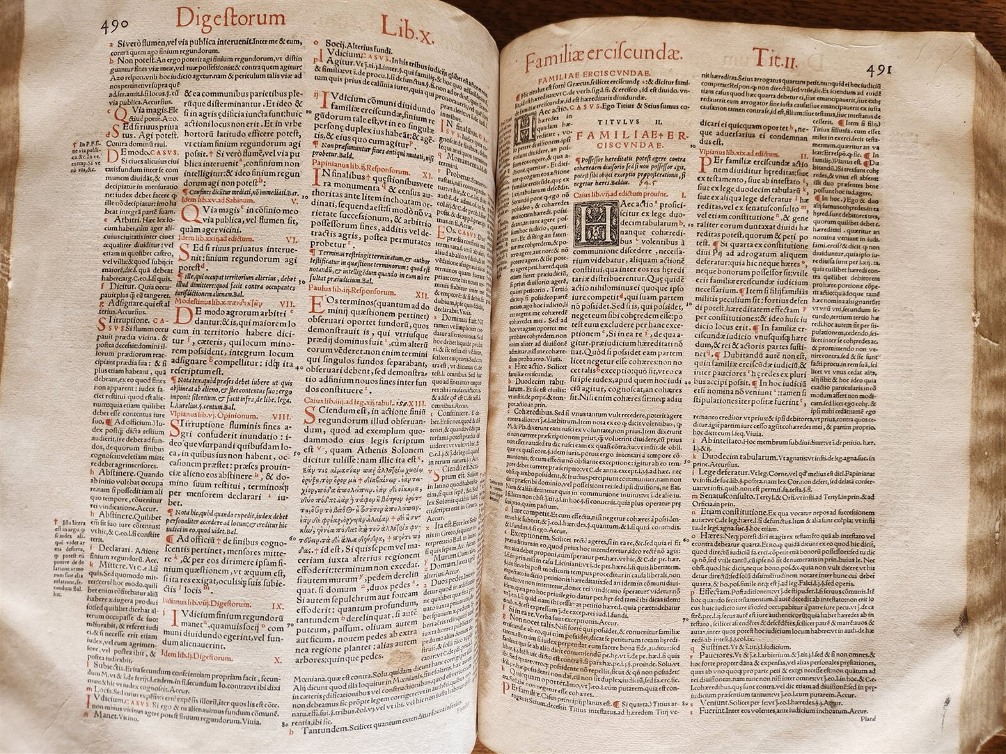 1557 LAW BOOK PART of Corpus Juris Civilis DIGESTA antique MASSIVE FOLIO vellum