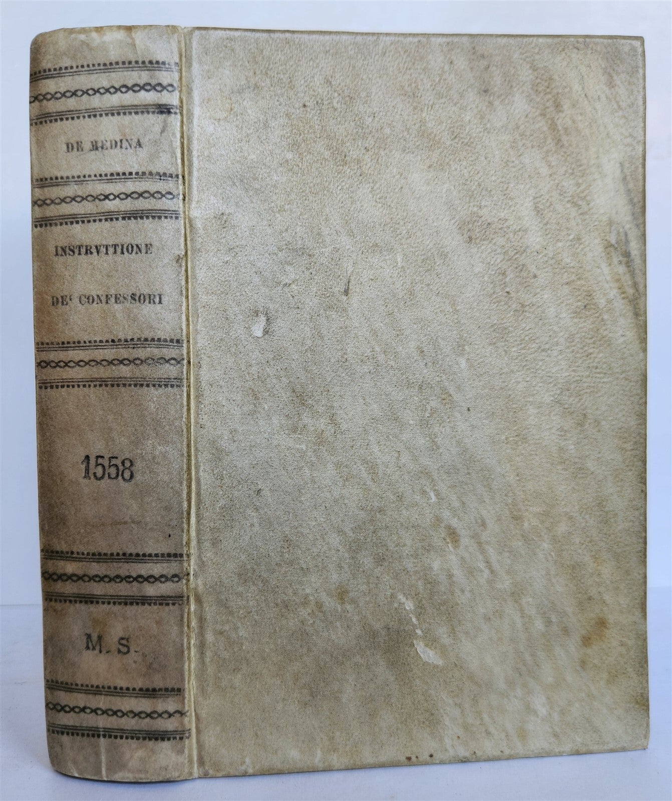 1588 INSTRUCTION for CONFESSORS by Bartolomeo de Medina antique vellum bound