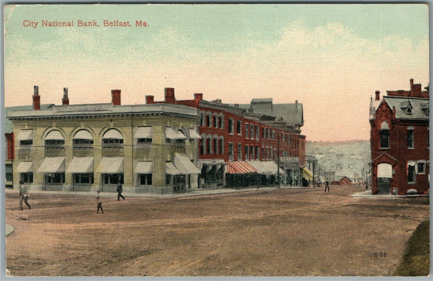 BELFAST ME CITY NATIONAL BANK ANTIQUE POSTCARD