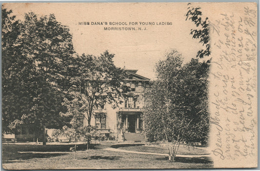 MORRISTOWN NJ MISS DANA'S SCHOOL for YOUNG LADIES ANTIQUE POSTCARD