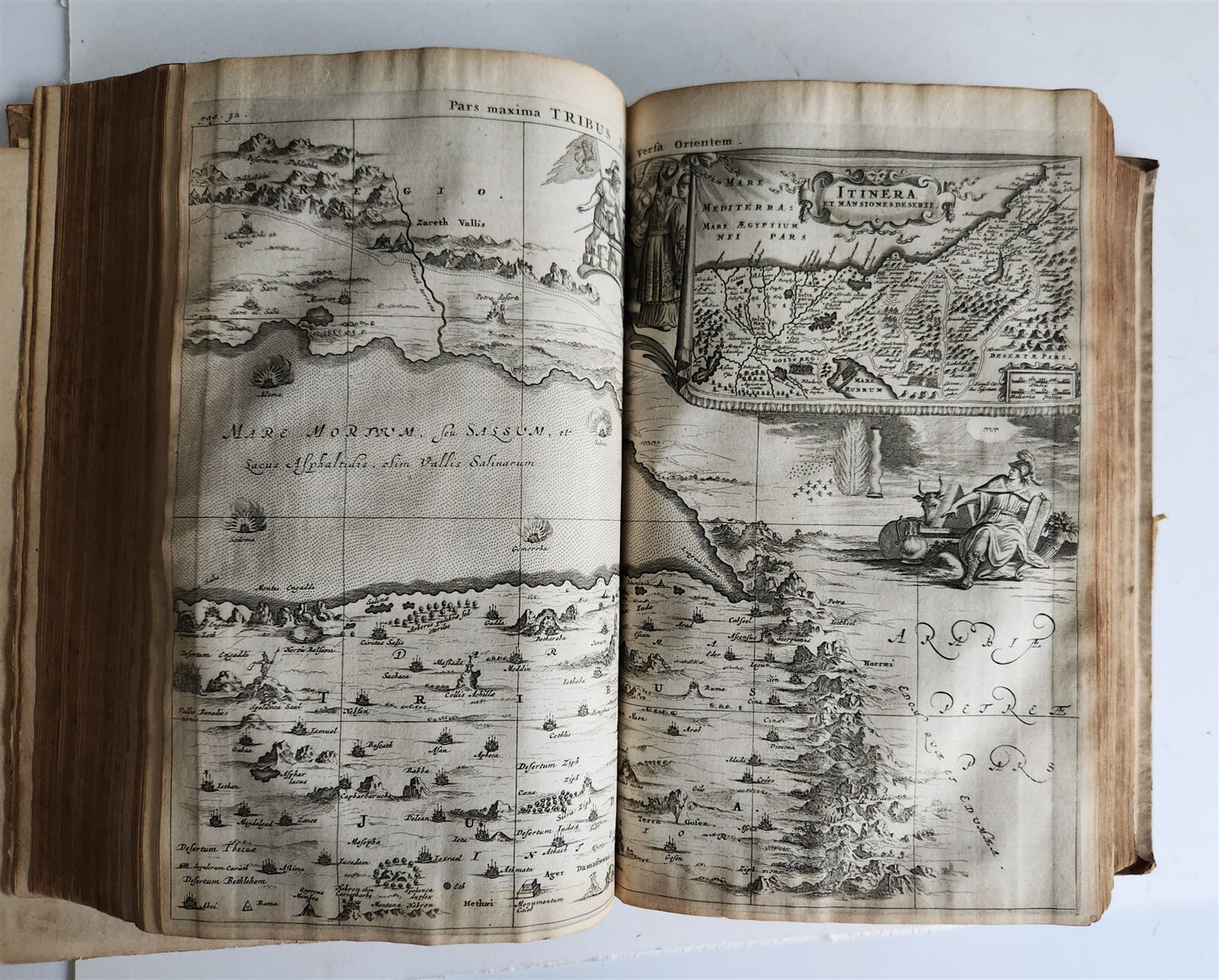 1677 TRAVELS to PALESTINE SYRIA & HOLY LAND antique FOLIO ILLUSTRATED w/ MAPS