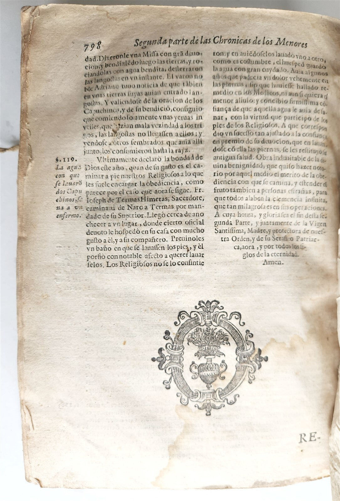 1649 CAPUCHIN ORDER CHRONICLES antique VELLUM BOUND MADRID in SPANISH