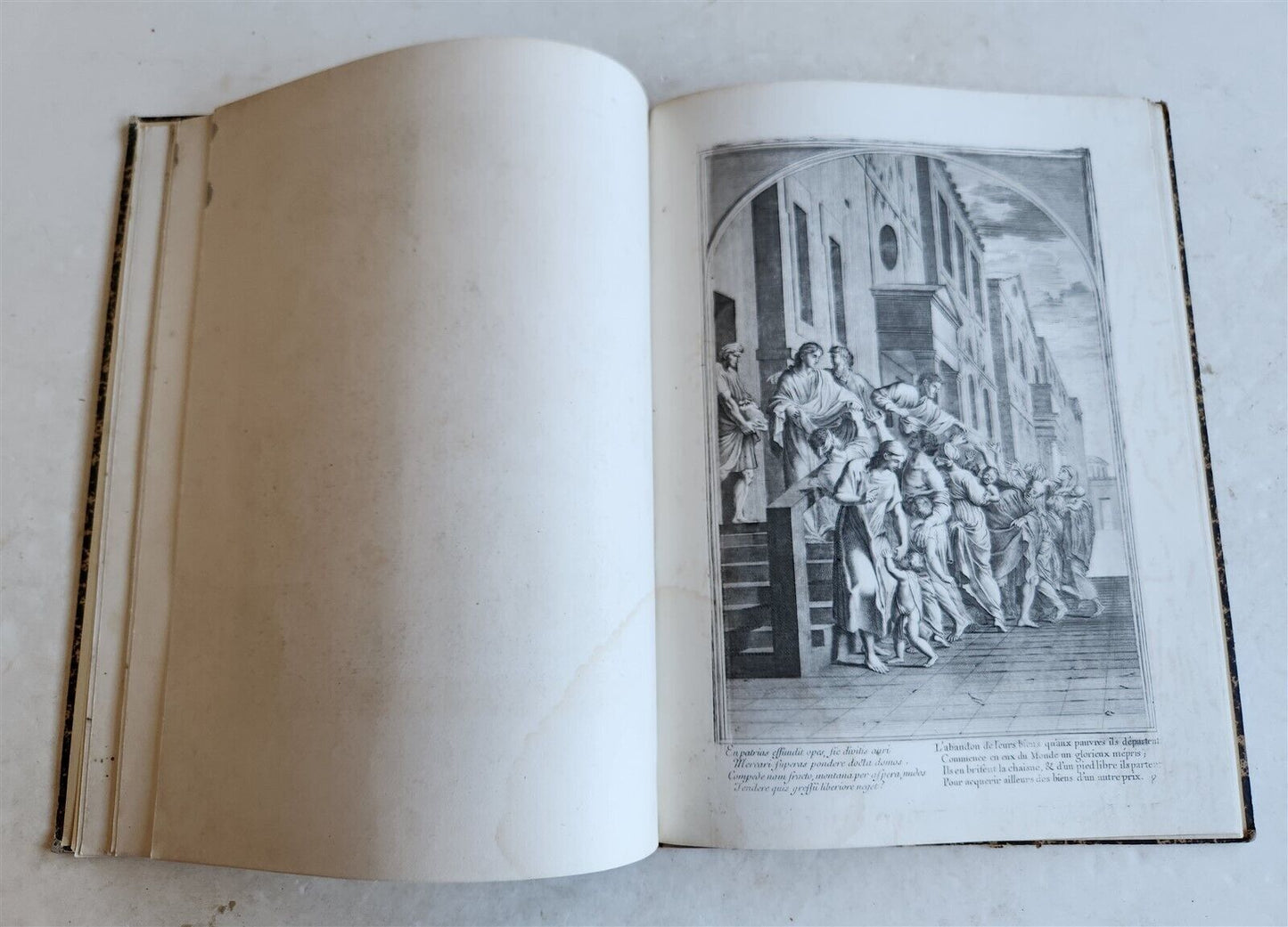 1750 LIFE of ST. BRUNO FULLY ILLUSTRATED LARGE FOLIO antique in FRENCH