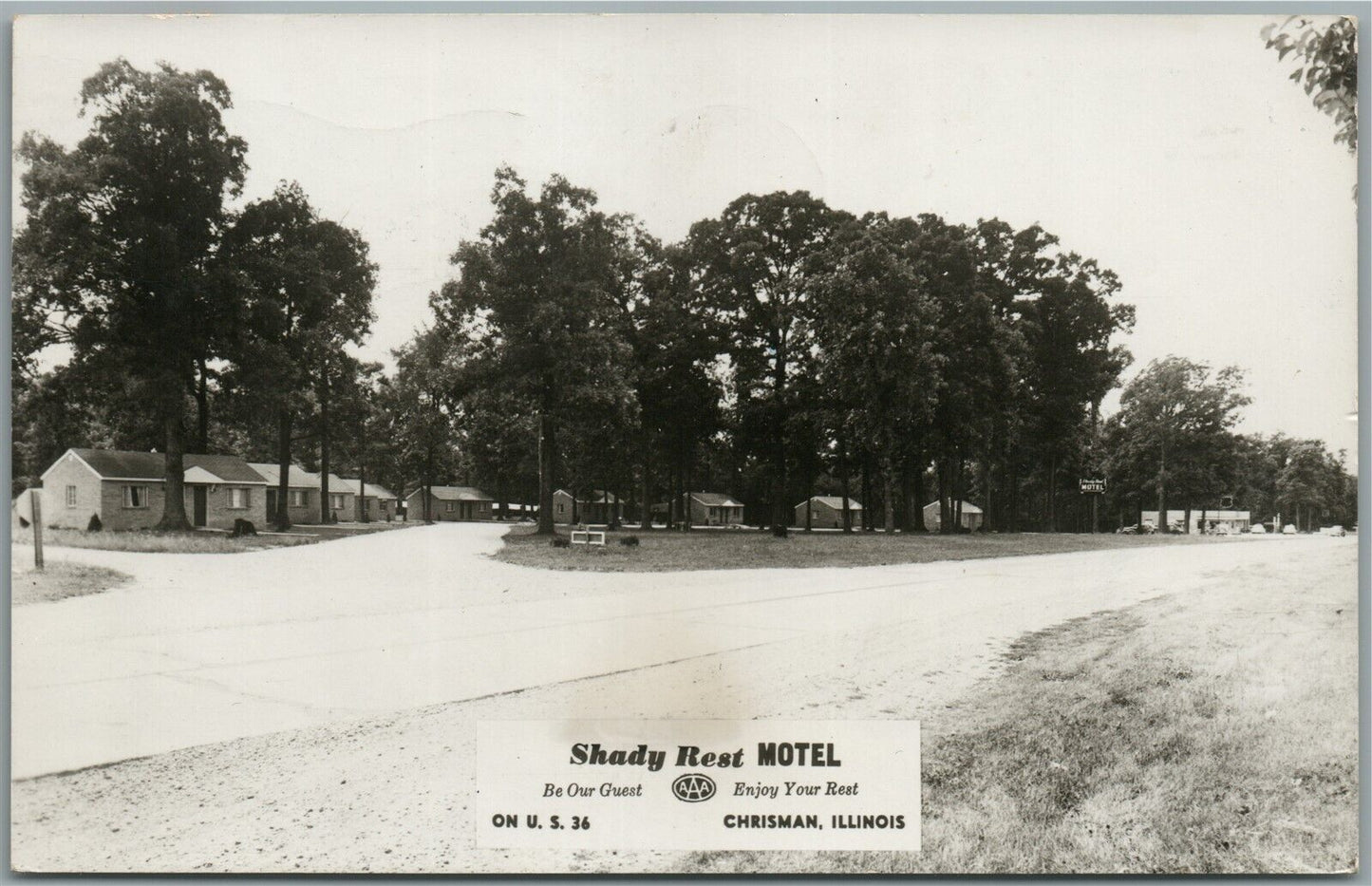 CHRISMAN IL SHADY REST MOTEL VINTAGE REAL PHOTO POSTCARD RPPC