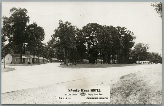 CHRISMAN IL SHADY REST MOTEL VINTAGE REAL PHOTO POSTCARD RPPC