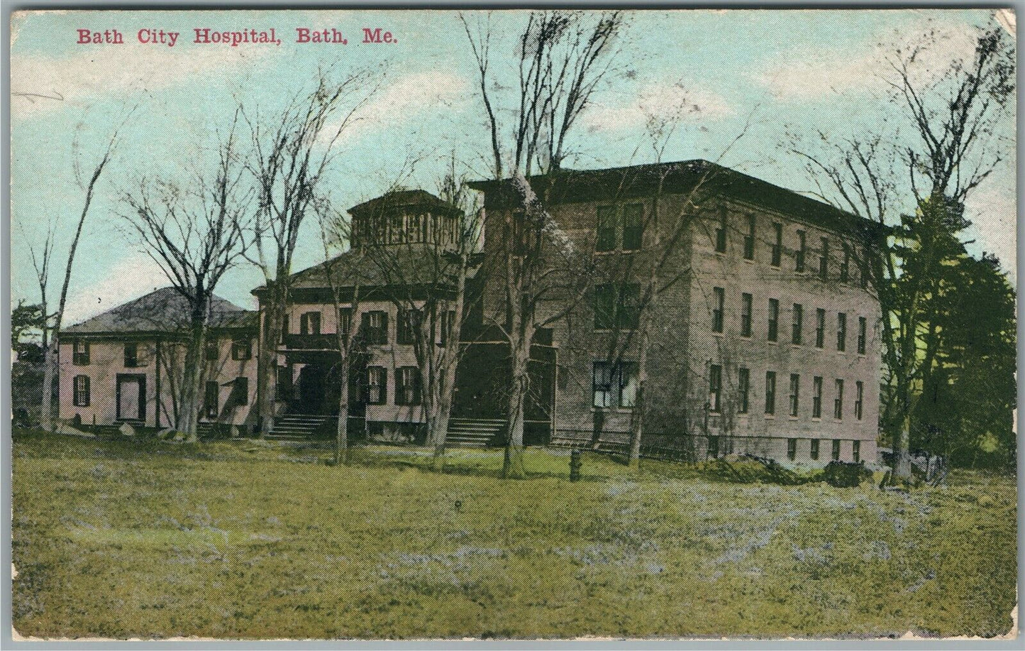 BATH ME CITY HOSPITAL ANTIQUE POSTCARD