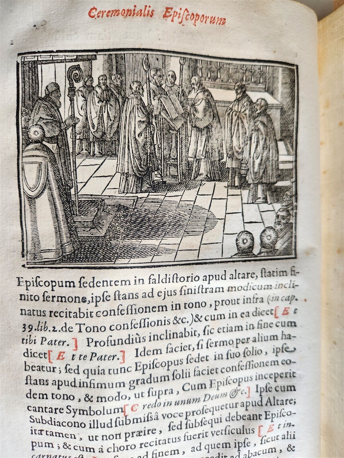 1713 CEREMONIALE EPISCOPORUM antique ILLUSTRATED VELLUM BINDING