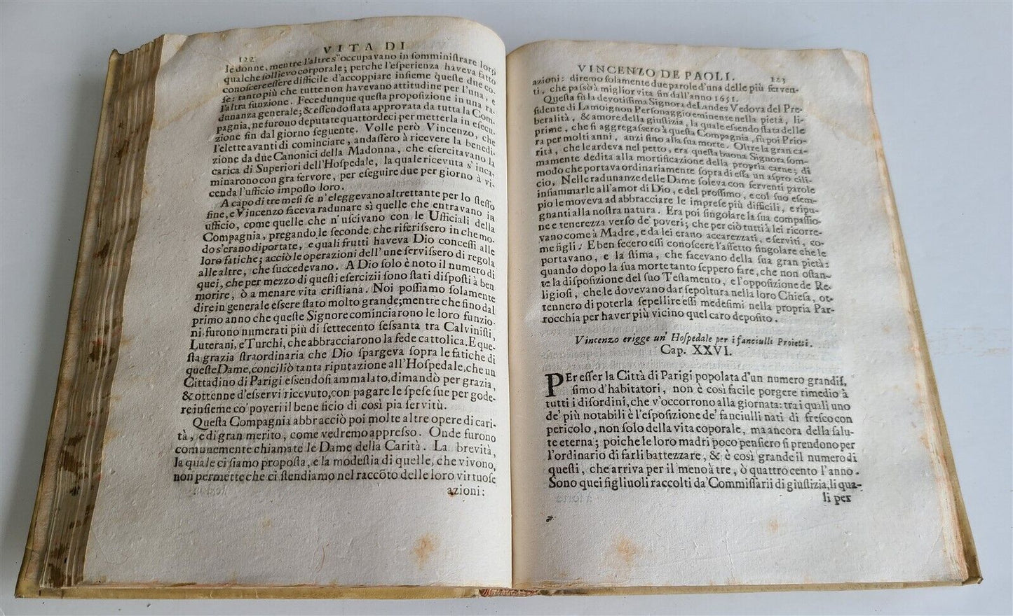 1700 VITA DEL VENERANDO SERVO DI DIO VINCENZO DE PAOLI antique VELLUM BINDING