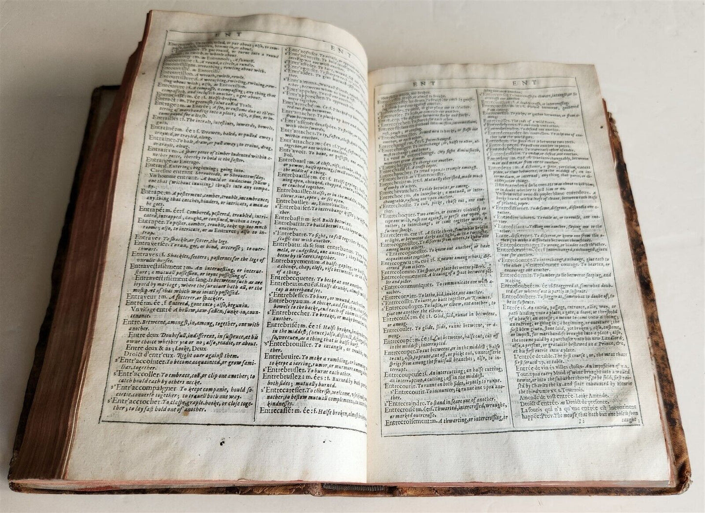 1632 DICTIONARIE of FRENCH & ENGLISH TONGUES by Randle Cotgrave antique ENGLISH