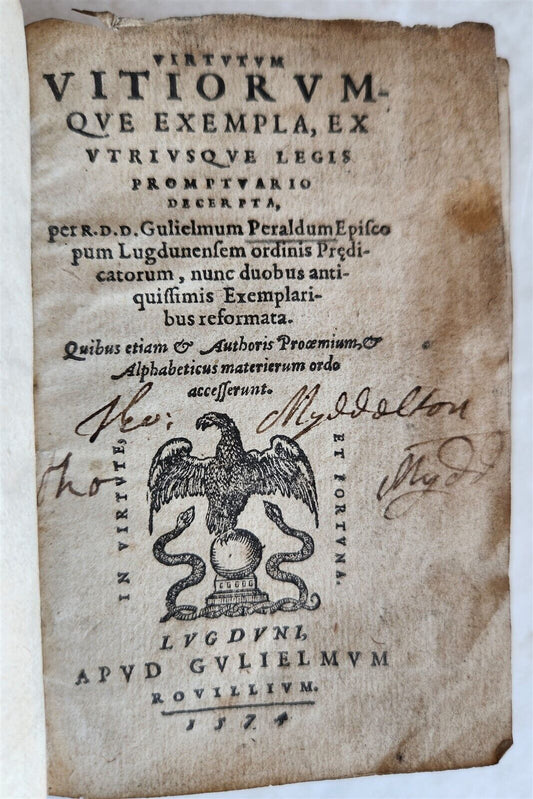 1574 BIBLE of POOR Nicolas de Hanappes antique Virtutum vitiorum Biblia pauperum