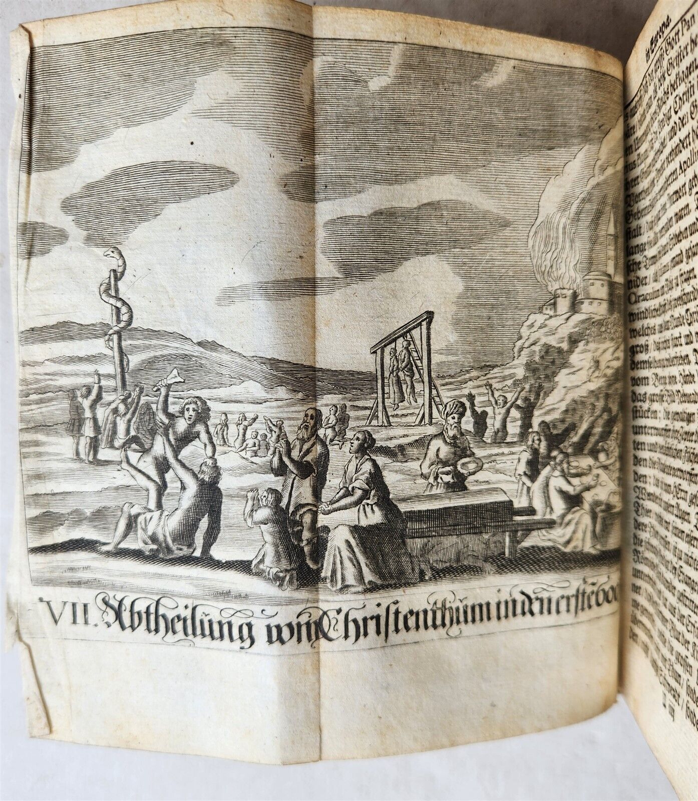 1674 WORLD'S RELIGIOUS SERVICES FULLY ILLUSTRATED antique VELLUM BINDING