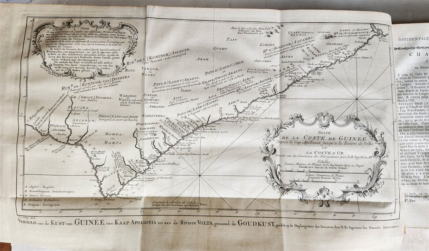 1748 TRAVELS TO AFRICA antique ILLUSTRATED Histoire generale des voyages vol. 5