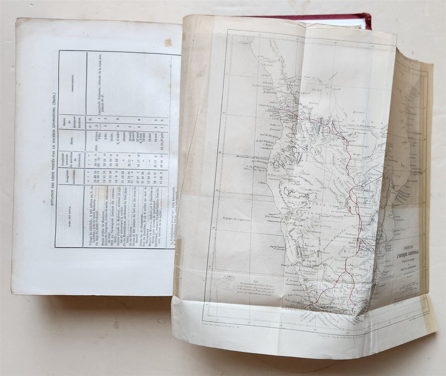 1859 EXPLORATIONS L'AFRIQUE et AUSTRALE LIVINGSTONE VOYAGES antique ILLUSTRATED