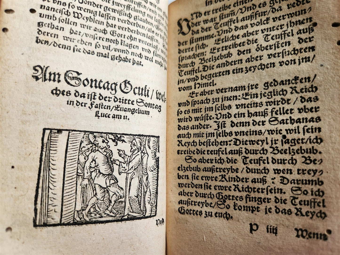 1566 MELANCHTHON Philippe Postill uber die Evangelia ANTIQUE pigskin ILLUSTRATED