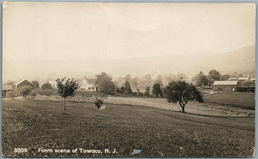 TOWACO NJ FARM SCENE ANTIQUE REAL PHOTO POSTCARD RPPC