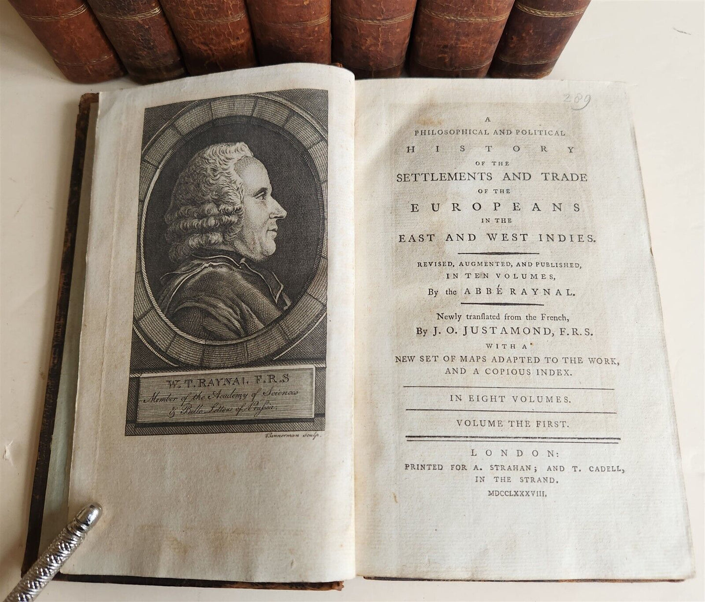 1788 HISTORY of EUROPEAN SETTLEMENTS & TRADE in EAST & WEST INDIES 8 VOL antique