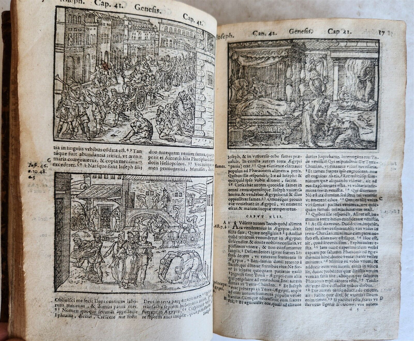 1573 BIBLE in LATIN antique FULLY ILLUSTRATED Old & New Testament