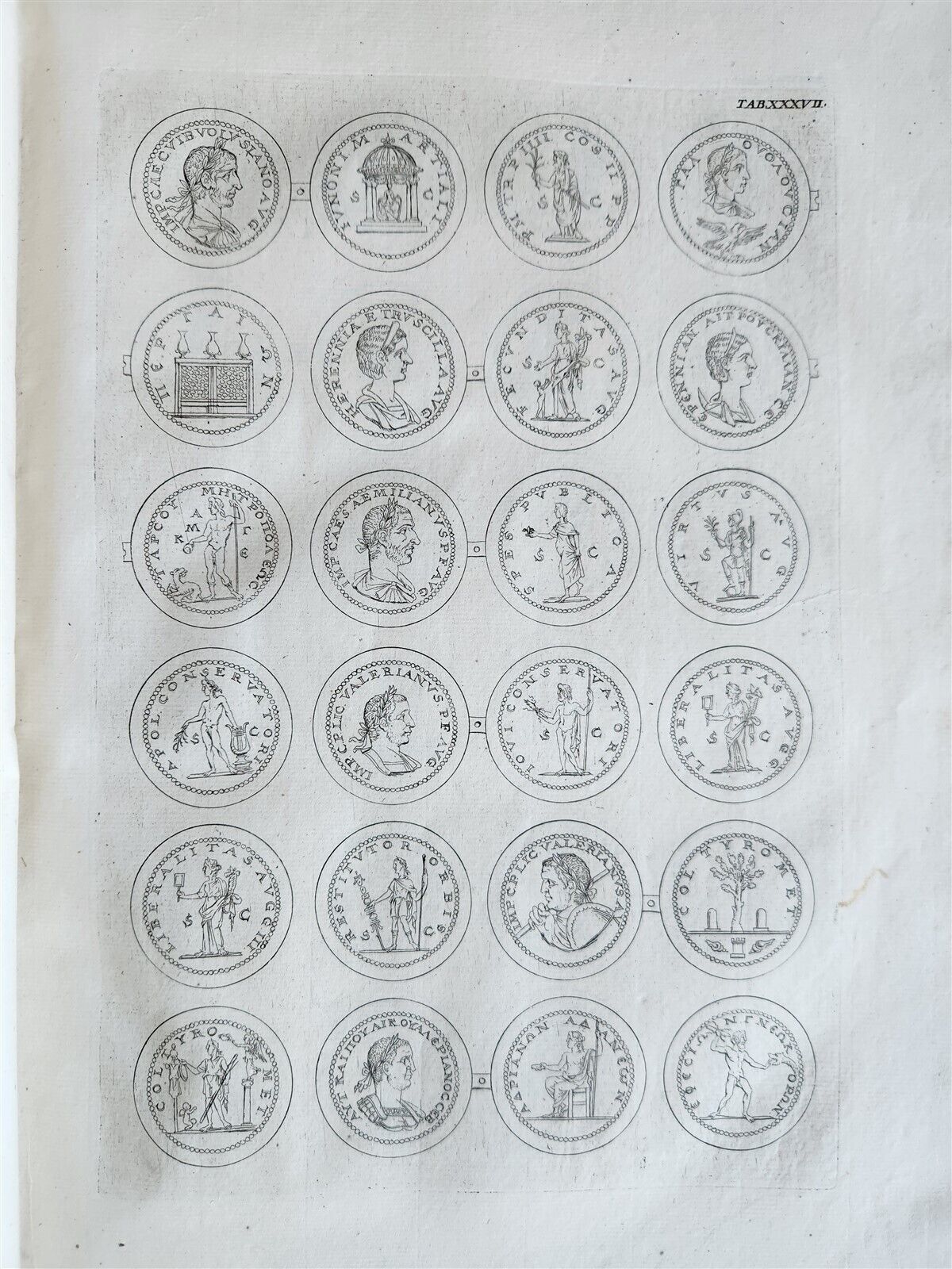1742 NUMISMATIC ILLUSTRATED FOLIO medal collection of Queen of Sweden antique