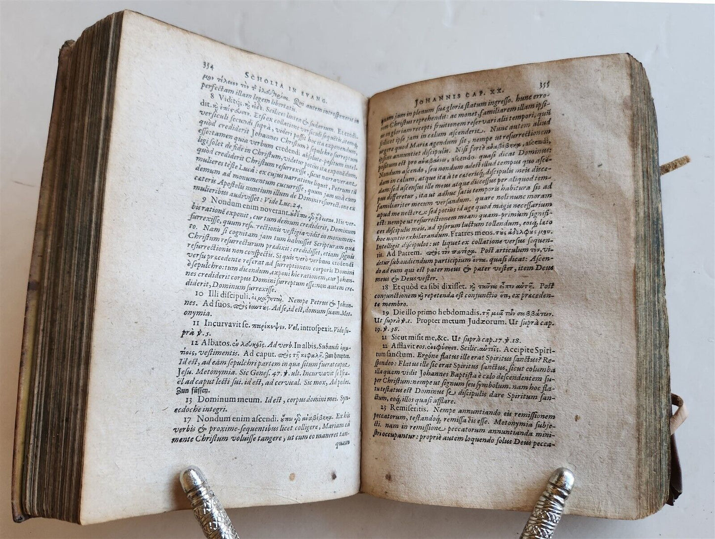 1603 BIBLE COMMENTARY by J. PISCATOR antique VELLUM BINDING
