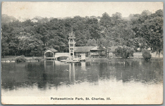 ST.CHARLES IL POTTAWATTIMIE PARK ANTIQUE POSTCARD