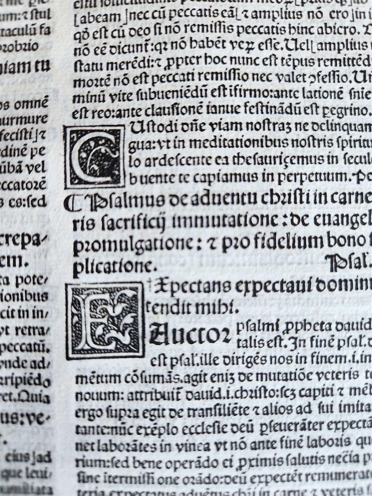 1521 POST-INCUNABULA COMMENTARY of PSALMS by Ludolph of Saxony antique VELLUM