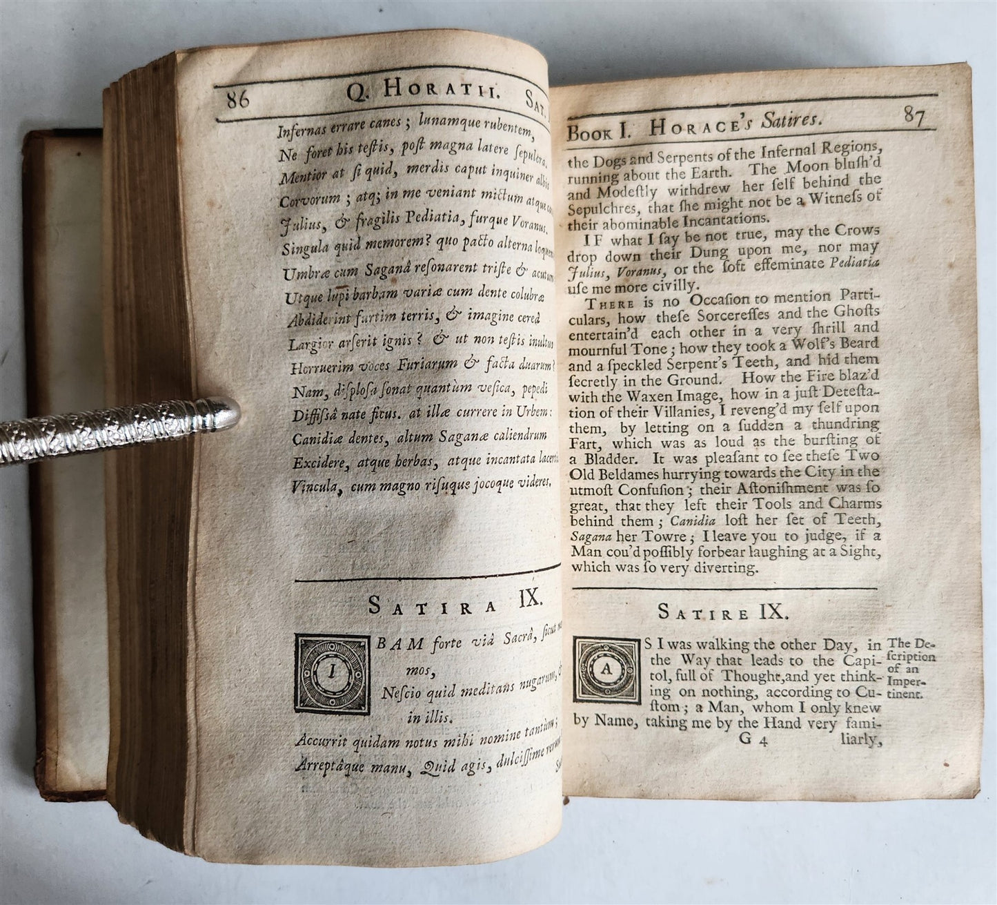 1712 THE SATIRES & EPISTLES of HORACE antique by DUNSTER in ENGLISH