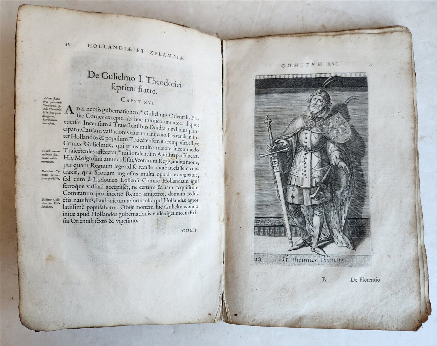 1584 HISTORY of HOLLAND antique ILLUSTRATED vellum bound Netherlands 16th CENT.