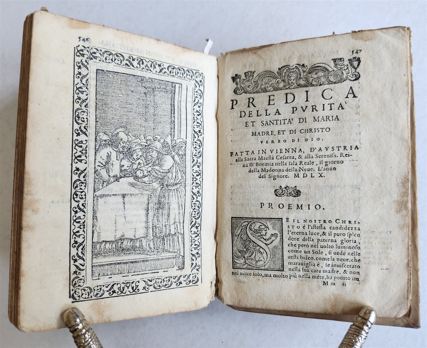 1581 SERMONS by MUSSO COPRNELIO antique 16th CENTURY vellum ILLUSTRATED scarce