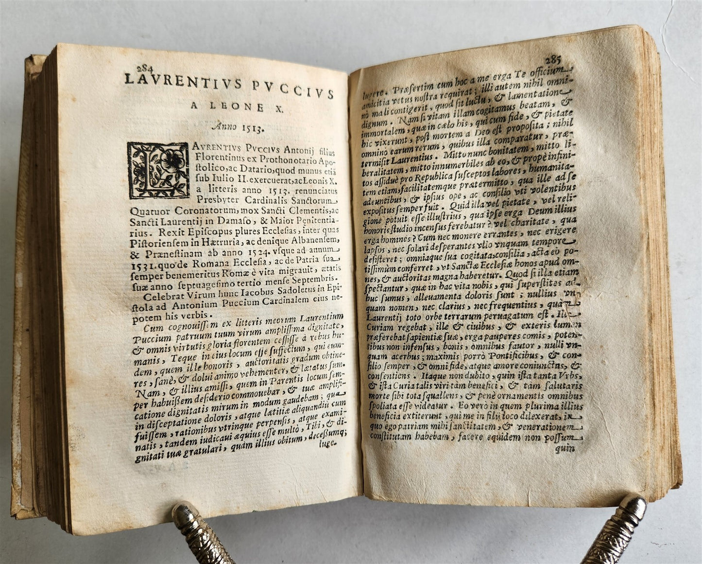 1706 FLORENTINE POPES & CARDINALS HISTORY in LATIN antique vellum binding