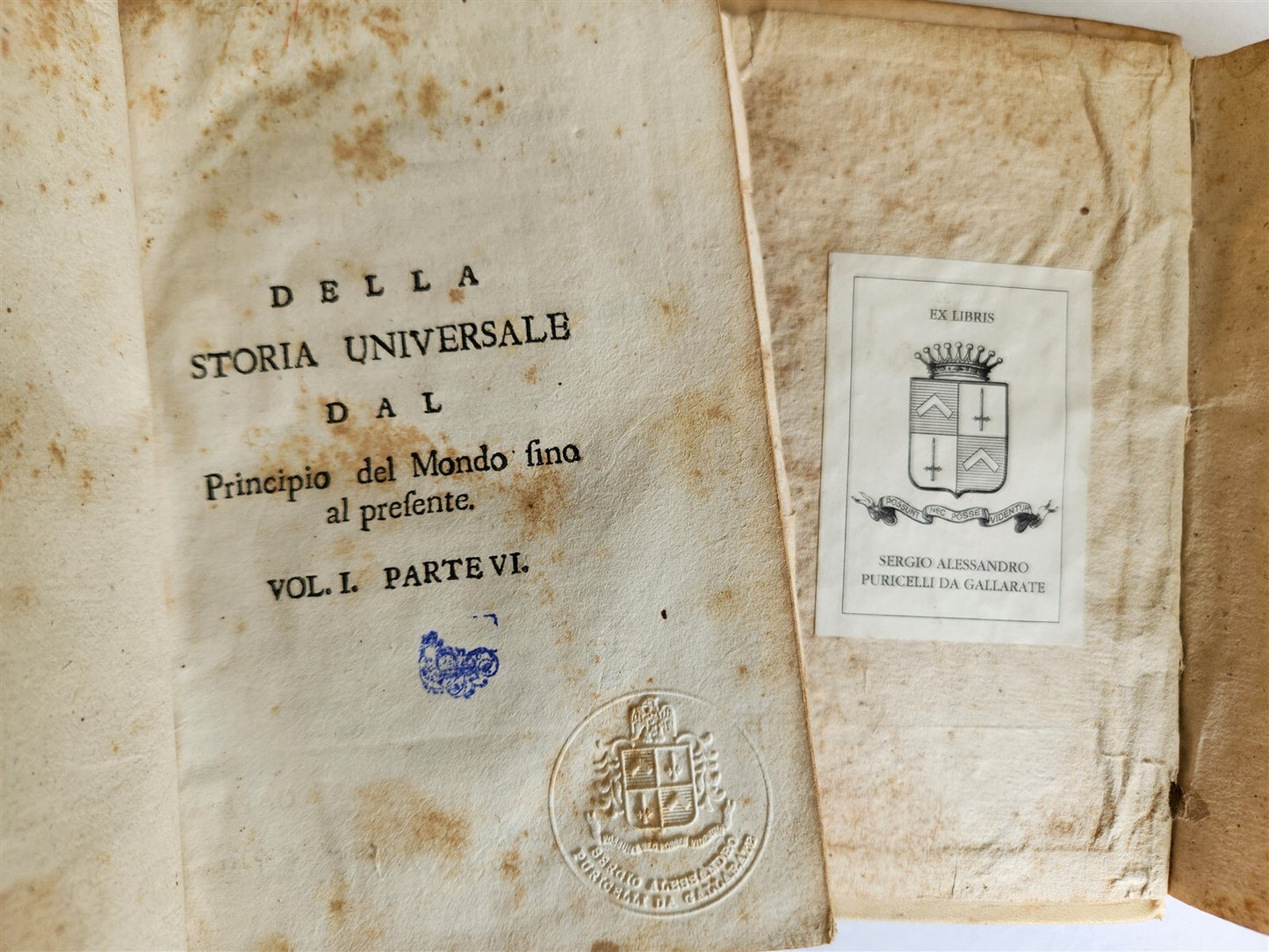 1741 UNIVERSAL HISTORY 7 VOLUMES antique ILLUSTRATED w/ MAPS in ITALIAN vellum