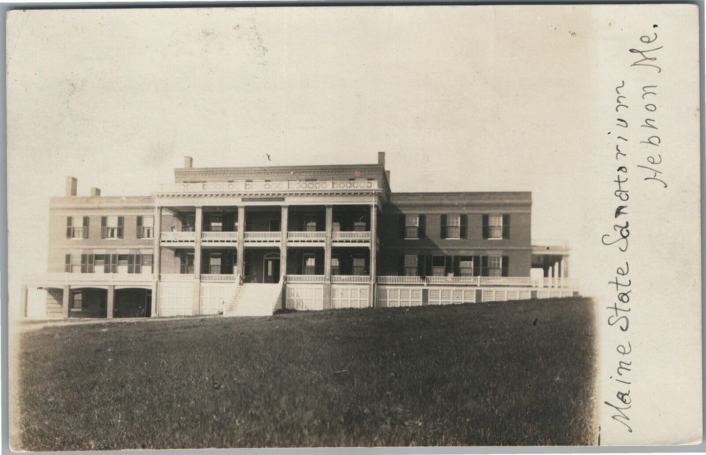 HEBRON ME MAINE STATE SANATORIUM ANTIQUE REAL PHOTO POSTCARD RPPC