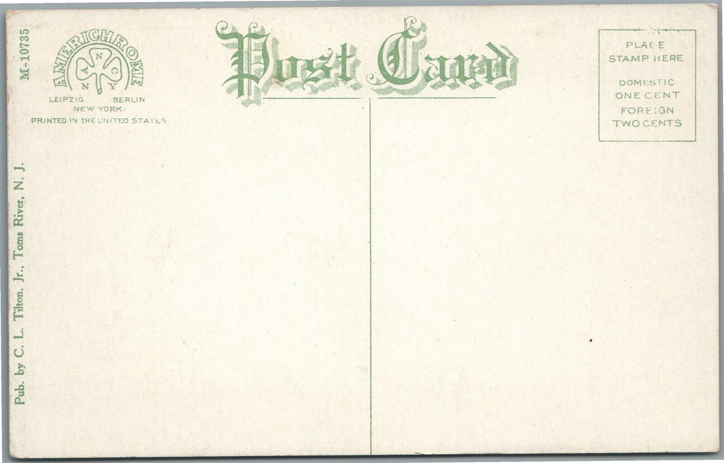 TOMS RIVER NJ UPPER MAIN STREET ANTIQUE POSTCARD