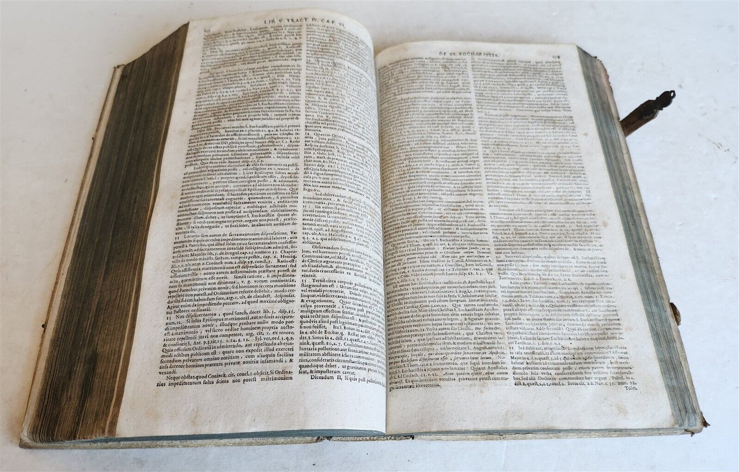 1709 THEOLOGY by PAUL LAYMANN antique BLIND STAMPED PIGSKIN BOUND FOLIO