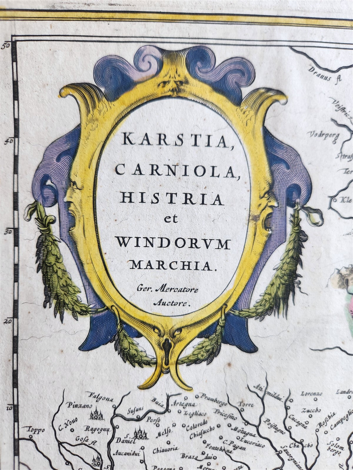 1640 SLOVENIA CROATIA MAP by WILLEM BLAEU antique AUTHENTIC