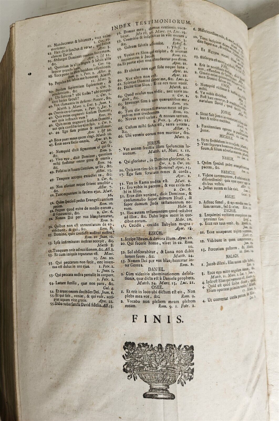 1749 BIBLE in GERMAN & LATIN antique HAND TOOLED PIGSKIN BOUND FOLIO