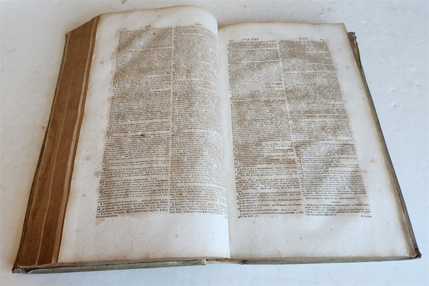 1749 THESAURUS ERUDITIONIS SCHOLASTICAE by BASILII FABRI antique VELLUM FOLIO