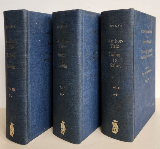 1974 AUTHOR-TITLE INDEX to JOSEPH SABIN'S DICTIONARY of BOOKS RELATED to AMERICA