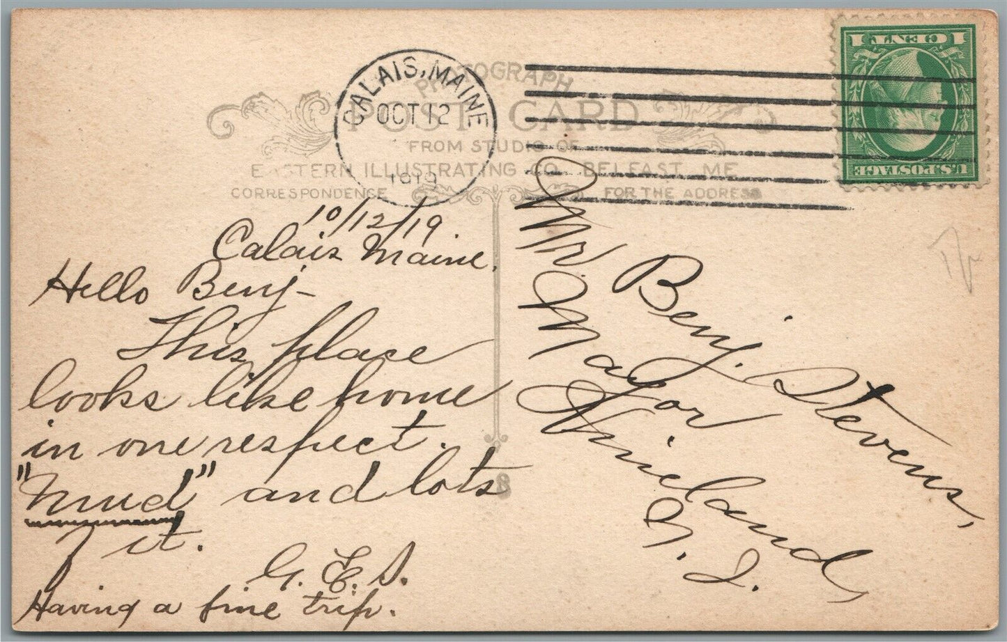 GALAIS ME WASHINTON STREET ANTIQUE REAL PHOTO POSTCARD RPPC