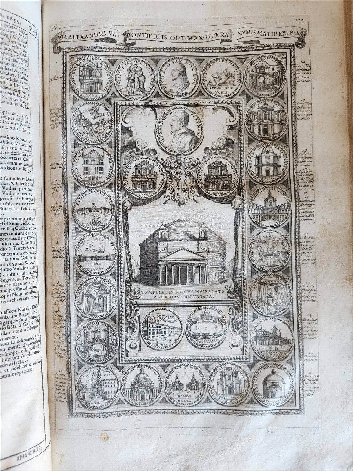 1677 LIVES of ROMAN POPES 4 FOLIO VOLUMES FULLY ILLUSTRATED antique in LATIN