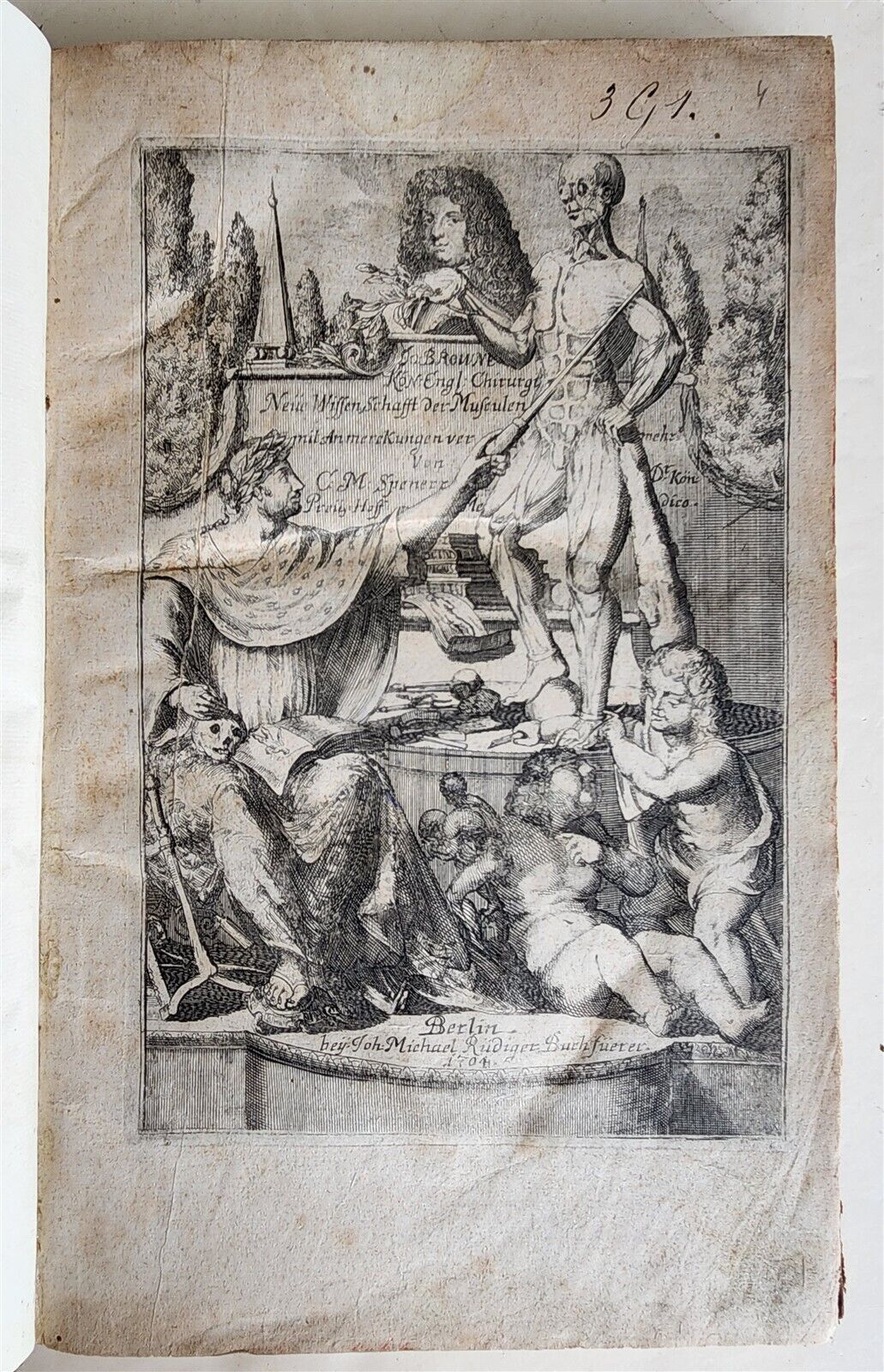 1704 ANATOMY MUSCLE TREATISE antique AMAZINGLY ILLUSTRATED