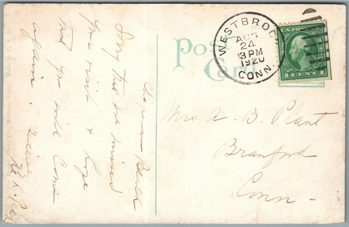 WESTBROOK CT CHAPMAN BEACH ANTIQUE POSTCARD