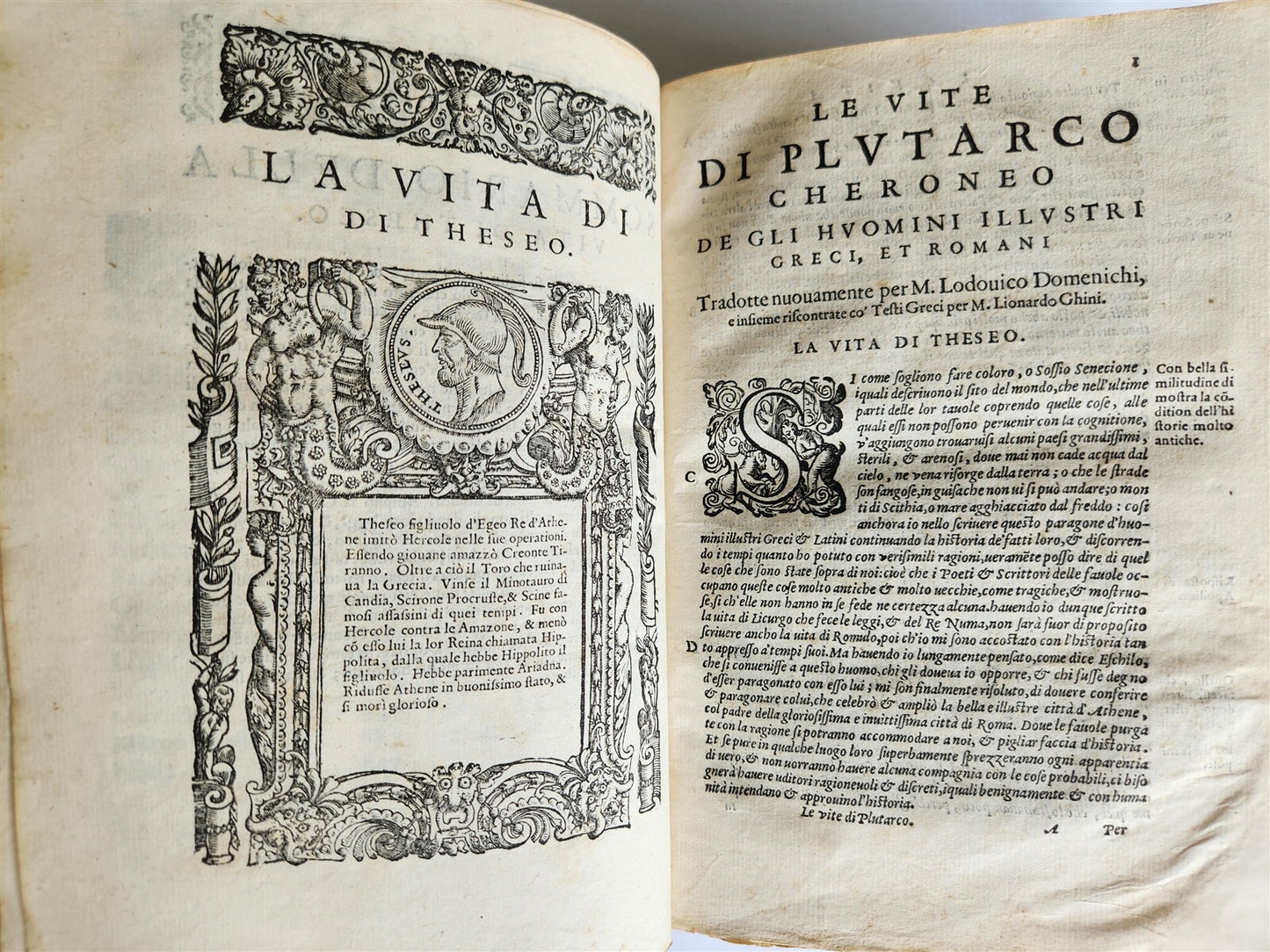 1582 PLUTARCH LIVES of ILLUSTRIOUS GREEK & ROMANS 2 VOLUMES antique ILLUSTRATED