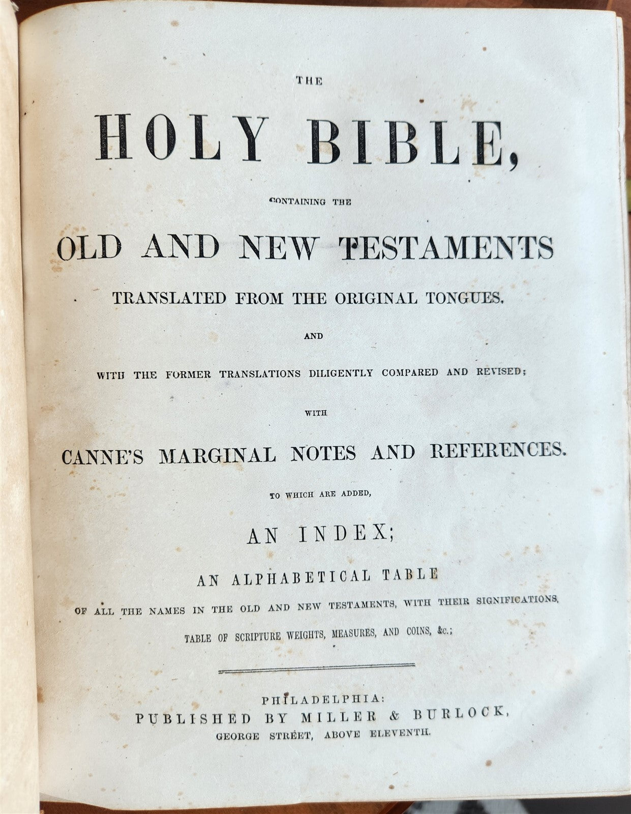 1860s BIBLE in ENGLISH FOLIO FINE GILT MOROCCO BINDING antique AMERICANA