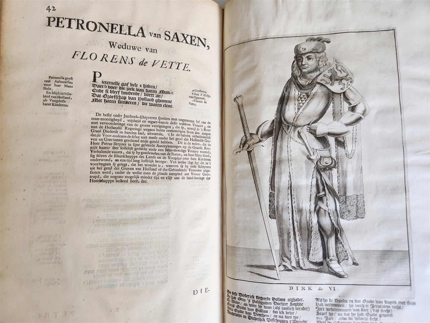 1699 CHRONICLE of COUNTS of HOLLAND antique ILLUSTRATED FOLIO vellum bound